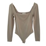 Aritzia  Babaton Contour Squareneck Longsleeve Bodysuit Nude Size Small Photo 3