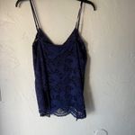 ZARA Woman Navy Blue Lace Camisole Tank Top V-Neck Whimsigoth Fairy Photo 7