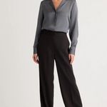 Quince NWT  Stretch Crepe Classic Trouser Pants in Black Size 14 Photo 0