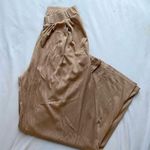 tan ribbed women’s wide leg lounge pants Photo 0