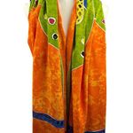 Handmade Batik Butterfly Sarong Wrap Scarf Shawl One Size Primitive Vibes Hawaii Orange Photo 3