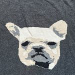 Joe Fresh  Wool Sweater Gray and White French Bulldog Frenchie Crewneck Womens XS Photo 2