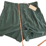 Z Supply Linen Blend Farrah Pleated Shorts in Teal, Size Medium Photo 5