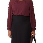 Badgley Mischka  Maroon Blouson Formal Cocktail Dress Women’s Size 20 Photo 0