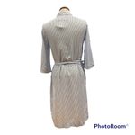 H&M White/Blue Striped Shirt Dress Photo 1