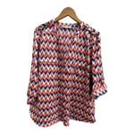 41Hawthorn Women Orange 3/4 Sleeve‎ Button Up Blouse 2X Plus Roll Tab Sleeves​​​ Photo 3