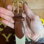 Coach  Authentic Leather Cotton Canvas Brass Buckle 37 38 40” Unisex Belt Tan Photo 1