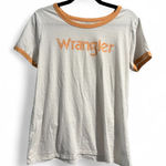 Wrangler  Ringer Tee Shirt XL – Vintage Style White & Mustard Trim‎ Photo 0