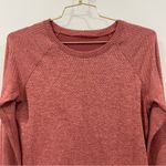 Lululemon Rest Less Pullover Top Size 10/12 Heathered Mulled Wine/Pink Savannah Red Photo 7