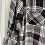 Rock & Republic Black and Red Plaid Button-Up Shirt with Sparkly Velvet accents Photo 2