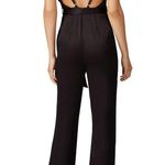 Fame and Partners Benton Black Satin Tie Waist Sleeveless Jumpsuit Size 6 Photo 2