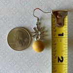 Handmade unique retro vintage fairy boho funky style sun & natural wood ball dangle earrings☀️ Photo 3