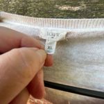 J.Crew size XL 100% cotton looped ruffle cardigan sweater. Tan Photo 4