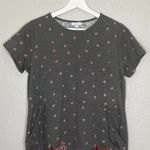 J.Jill Caraway Floral Crew Neck Sheath Style T Shirt Dress * Gray Red * Medium Photo 4