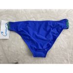 California Waves  Women's Bikini Bottom Blue Size Medium Green Crochet Trim Photo 1