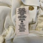 Free People White Semi Sheer Gold Stars Button up Top Size Small Boho Photo 6