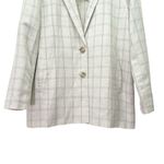 Madewell Dorset Blazer Windowpane Linen Blend Plaid Jacket Beige Size Large NWT Photo 6