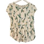 Lucky Brand  white cotton scoop neck floral leaf print tshirt small Photo 2