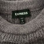 EXPRESS Fuzzy Sweater Cropped Crew Neck Knitted Purple, Sz Petite M Photo 8