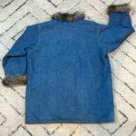 RARE Vintage Hunters Run 90s Denim Chore Coat Jacket Faux Fur Blue Size XL Photo 10