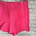 ASTR the Label Amiah Linen Blend Hot Pink High Waisted Flat Front Shorts size L Photo 14