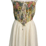 Cider Floral Tapestry Corset Dress Lace Up Bodice Cream Skirt NWT Size Small Photo 0