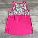 Hemish USA NEW Pink Racerback Tank Women Med M Relaxed Black White Leopard Yoke Photo 3