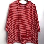 Coolibar Key Colony Hooded Striped Long Sleeve Shirt UPF 50 Red Beach boxy XL Photo 0