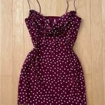 Princess Polly  Sugar burgundy red polka dot mini dress  Photo 1