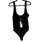 Good American  Velvet Bodysuit Sleeveless Black Tank Top‎ Sexy 3XL Photo 6