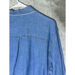 Vintage Bill Blass Denim Christmas Shirt XL Embroidered Snowflakes Polar Bear Blue Photo 4