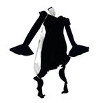 Mistress Rocks  - Ruffle Long Sleeve Off Shoulder Mini Dress in Black Photo 3