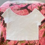 y2k off shoulder white car print graphic crop top Photo 5