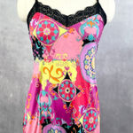 Josie Natori Womens Slip Dress Cami Satin Lace Boho Y2K Festival Colorblock Pink Size M Photo 0