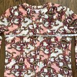 Candie's Women's Blouse XL Pink Patterned Button Down Career Top Long Sleeve Photo 6