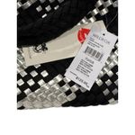 WILD FOX Woven Tote Bag Black Silver Houndstooth Large Shopper Beach Bag Photo 1