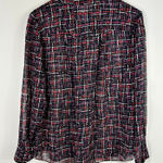 Chico's Blouse 3 Multicolor Grid Print Sheer Layering Artsy Workwear Retro XL Photo 0