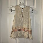 Taylor & Sage  Cream Boho Embroidered Sleeveless Tank M Photo 7