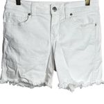 Seven7 Distressed Hem White Denim Jean Shorts Women's Size 4 Photo 1