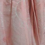 Badgley Mischka Womens Fit & Flare Dress Pink Ruched Midi Spaghetti Strap Silk 6 Photo 3