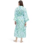 Diane Von Furstenberg DVF Target  Long Satin Disco Zebra Green Robe Size 2XS Photo 1