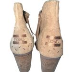Toms  Majorca Tan Suede Peep Toe Heeled Ankle Boots Booties Womens Size 7.5 Photo 5