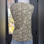 Lauren by Ralph Lauren Beige & Olive Pattern Crochet Macrame Tank Top Size XL Green Photo 5