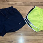 Nike  womens Dri-Fit‎ shorts small lot of 2 Navy Blue Yellow Photo 0