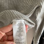 Brandy Melville Milena Grey Ribbed V-neck Cropped Sweater Photo 3