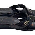 Stuart Weitzman Tortoise Shell Patent Leather Slide Sandals Mules Women's Size 9 Photo 0