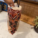 Bohemian witchy cottage core Canvas lightweight reusable grocery tote Retro bag Photo 2