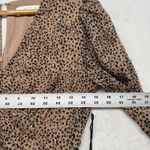 ASTR The Label Dottie Midi Dress Animal Print Ruched Long Sleeve XS Photo 1