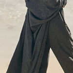 Free People  Beach Bicoastal Longline Open front cardigan Large Gray Photo 0