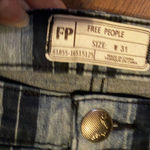 Free People  We The Free Retro Blue Striped Flare Jeans size 31 31 inseam new Photo 5
